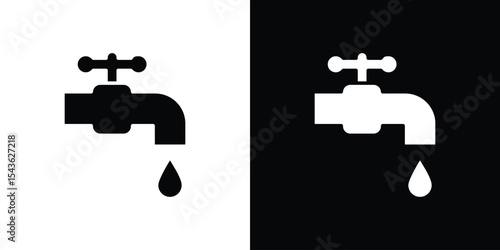 Faucet drip icon collection. line stroke icon. EPS 10