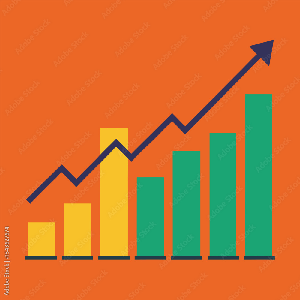 Stock market graph with positive trend showing financial growth Stock market graph with positive trend showing financial growth