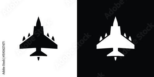 Fighter jet icon collection. line stroke icon. EPS 10