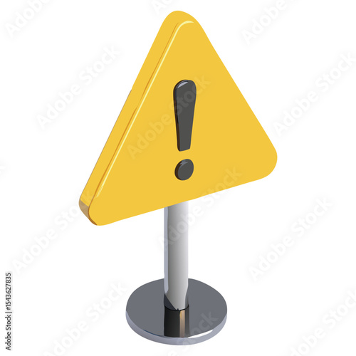 Yellow warning sign safety hazard attention risk caution alert danger sign exclamation point symbol design