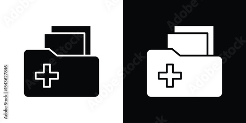 File medical icon collection. line stroke icon. EPS 10