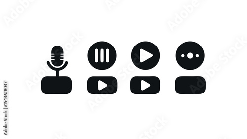 Universal Media Player Control Icons  High-Resolution Vector Graphics for UI Design, Mobile Apps, and Web Development.  Perfect for Creating Clean and Modern Interfaces.