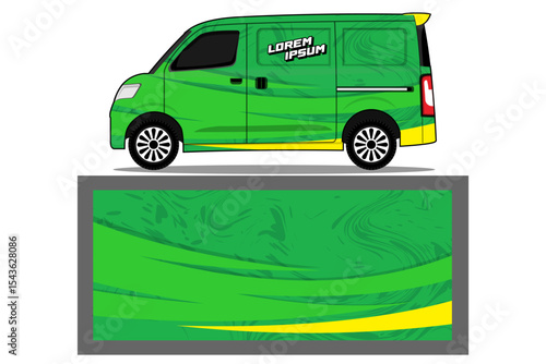 Racing Car branding with racing wrap decal or livery design template Vector Premium EPS 10