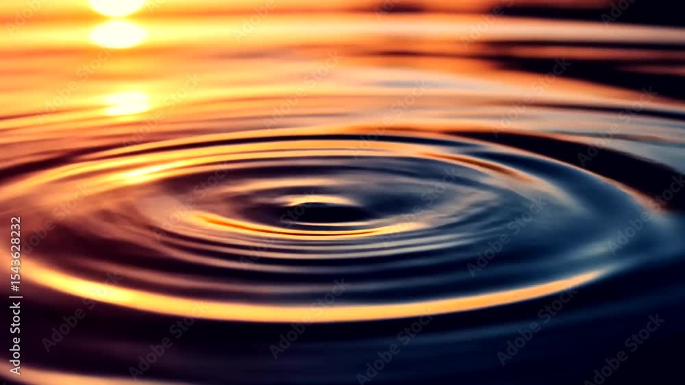 Water ripples reflecting sunset light