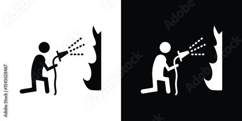 Firefighter icon collection. line stroke icon. EPS 10