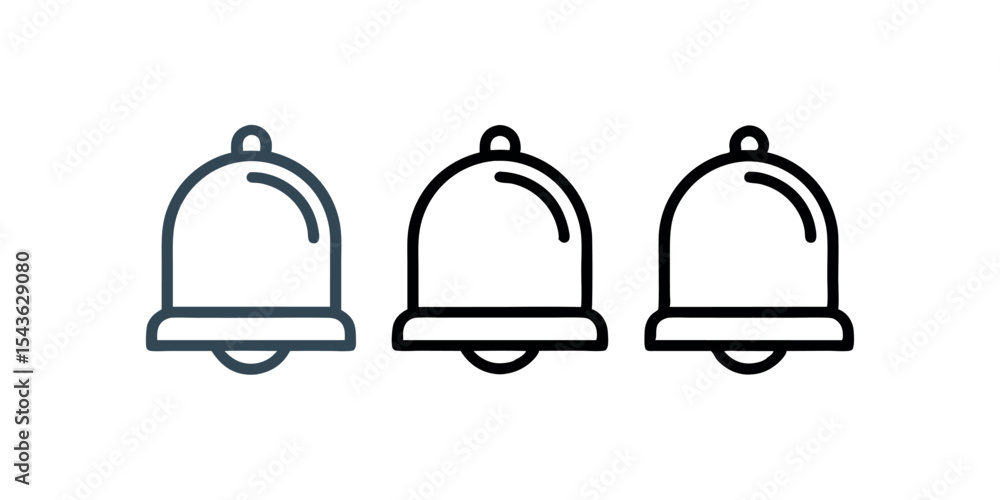 Notification bell silhouette vector icon in black for alert, reminder, announcement, or digital app UI concepts in minimal flat style. Notification bell silhouette vector icon in black for alert, reminder, announcement, or digital app UI concepts in minimal flat style.