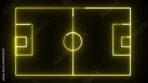 Animation of sports stadium icon world cup stadium line icon. Neon soccer area. football stadium with neon, shiny lights.