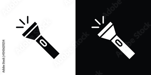 Flashlight icon collection. line stroke icon. EPS 10