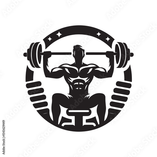 gym workouts vector silhouette clip art logo design illustration