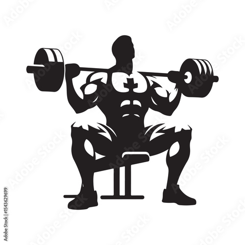 gym workouts vector silhouette clip art logo design illustration