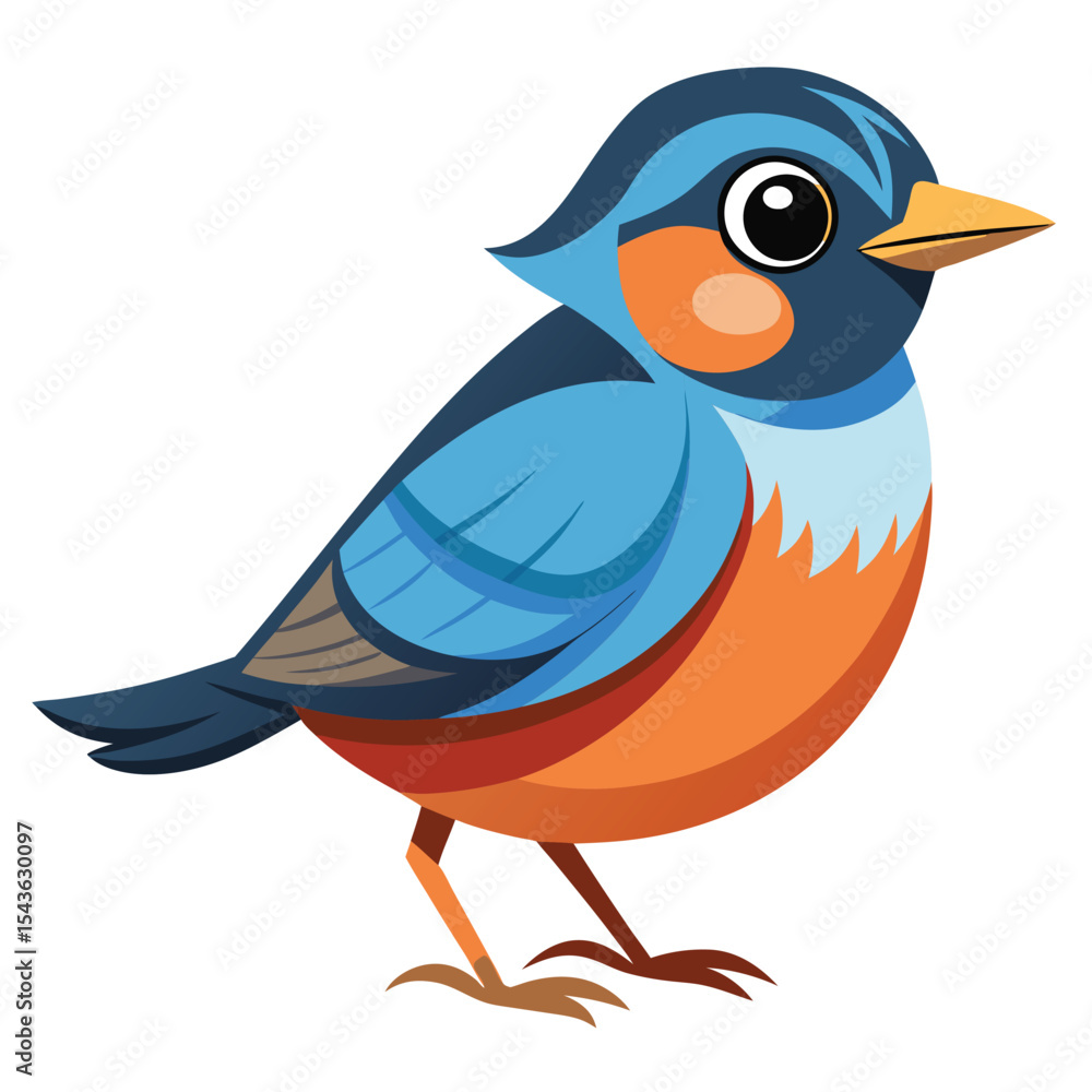 Obraz premium Cute bird vector illustration with white background