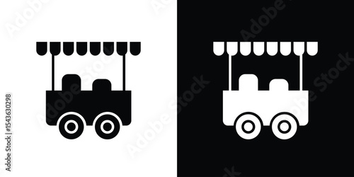 Food cart icon collection. line stroke icon. EPS 10
