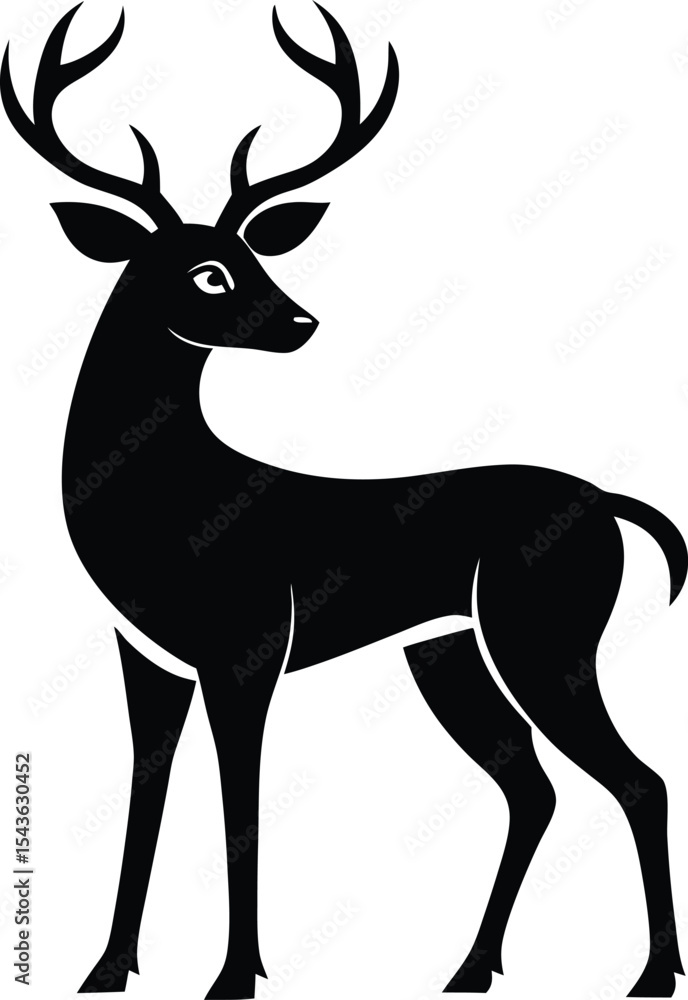 Fototapeta premium deer silhouette vector illustration