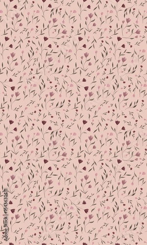 Pink floral pattern for valentines day