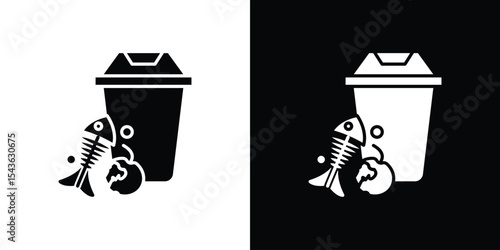 Food waste icon collection. line stroke icon. EPS 10