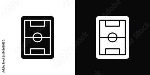 Football field icon collection. line stroke icon. EPS 10