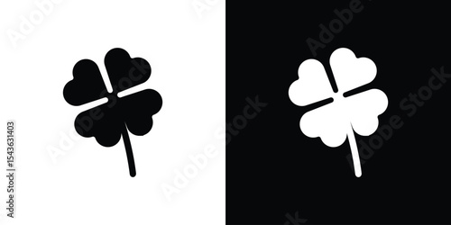 Four leaf clover icon collection. line stroke icon. EPS 10