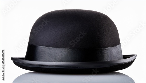 Obraz na płótnie black bowler hat front view isolated