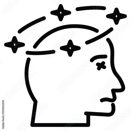 Dizziness Icon Line Vector Illustration