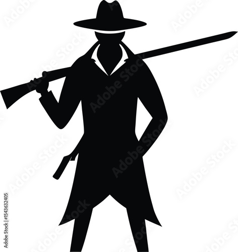 silhouette of a woman with a gun