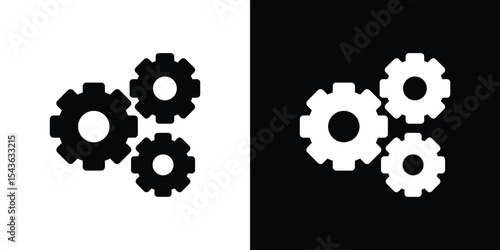Gears icon collection. line stroke icon. EPS 10