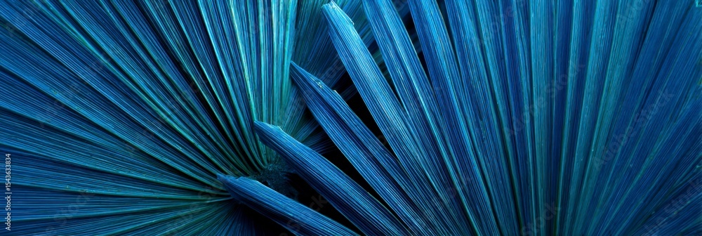Obraz premium Blue Palm Leaf Abstract