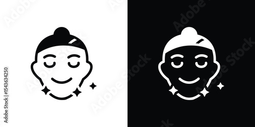 Glowing skin icon collection. line stroke icon. EPS 10