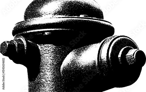 Fire hydrant in high contrast silhouette for urban design and print