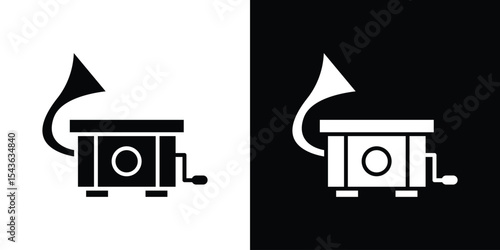 Gramophone icon collection. line stroke icon. EPS 10