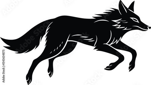 Coyot mid leap silhouette