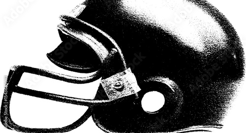 High contrast black and white football helmet silhouette design for sports enthusiasts