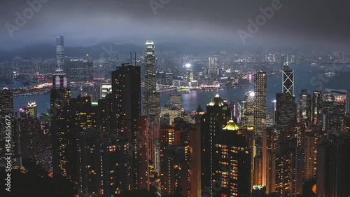 Wallpaper Mural Hong Kong Cityscape Aerial View, Overcast Sky, Urban Landscape Torontodigital.ca
