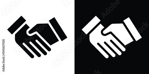 Handshake icon collection. line stroke icon. EPS 10