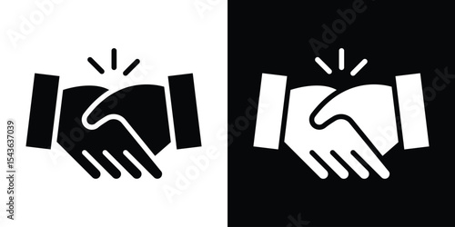 Handshake icon collection. line stroke icon. EPS 10