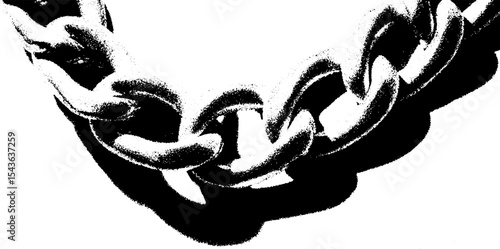 Bold gold chain necklace design in high contrast black and white