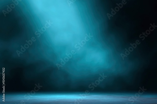 Dark blue background with spotlight shining on the floor creating a smoky effect