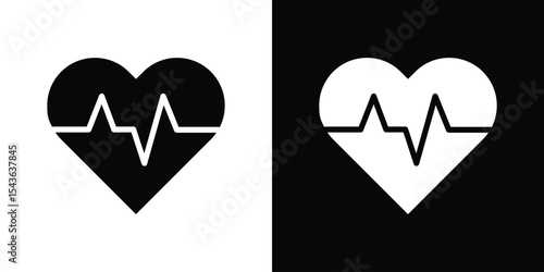 Heartbeat icon collection. line stroke icon. EPS 10