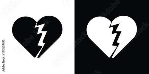 Heartbreak icon collection. line stroke icon. EPS 10