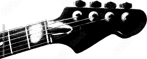 Abstract high contrast black and white guitar fretboard close-up for music design