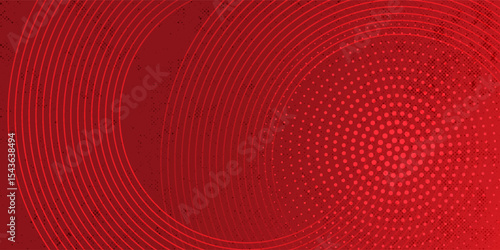 Collection of red concentric circles. Collection of radial sound wave or sonar rings. Pack of radar icon symbols, targets, dashed lines, halftones.