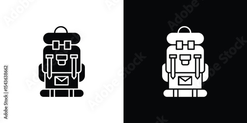 Hiking backpack icon collection. line stroke icon. EPS 10