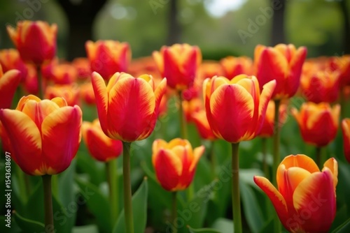 Vibrant tulips bloom in Brooklyn Botanic Garden's spring display , springtime, bbg
