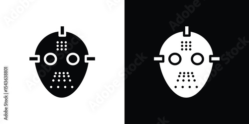 Hockey mask icon collection. line stroke icon. EPS 10