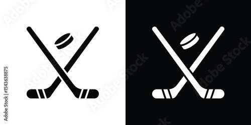 Hockey sticks icon collection. line stroke icon. EPS 10
