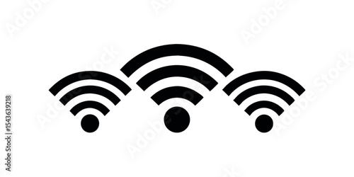 Silhouette of a Wi-Fi signal icon, ideal for connectivity, wireless communication, internet services, technology, and digital media icons.