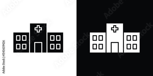Hospital building icon collection. line stroke icon. EPS 10