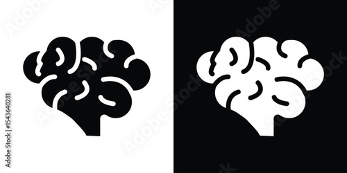 Human brain icon collection. line stroke icon. EPS 10