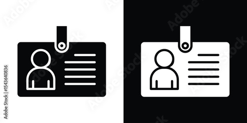 ID badge icon collection. line stroke icon. EPS 10
