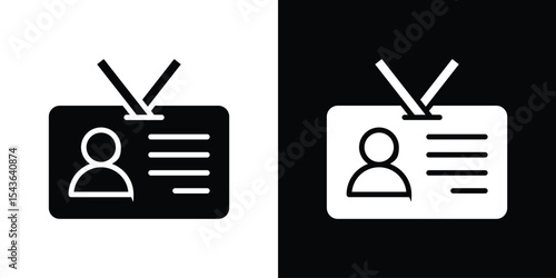 ID badge icon collection. line stroke icon. EPS 10