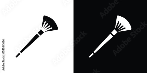 Inclined makeup brush icon collection. line stroke icon. EPS 10